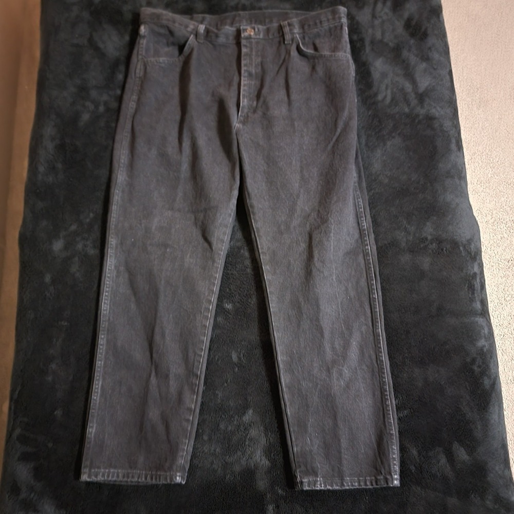 Rustler Jeans 40x30 Men's Black 100% Cotton‎ High-Rise Straight Leg Casual Denim